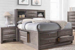 936913413:Remi Bookcase Bed w/ Storage in Gray, Queen, Image 3