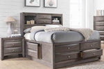 936913413:Remi Bookcase Bed w/ Storage in Gray, Queen, Image 3