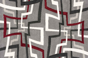 135062818:Rome Rug in Gray & Red & Black, 5 x 7, Image 1
