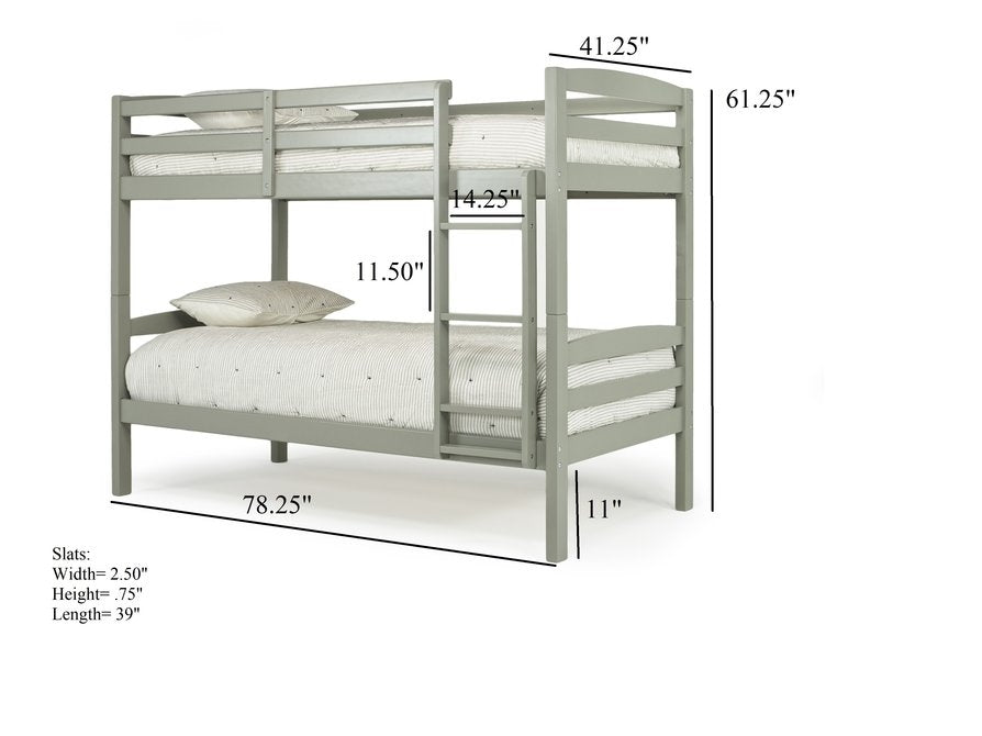 HELENAGRY:Helena Bunk Bed in Gray, Twin/Twin, Image 5