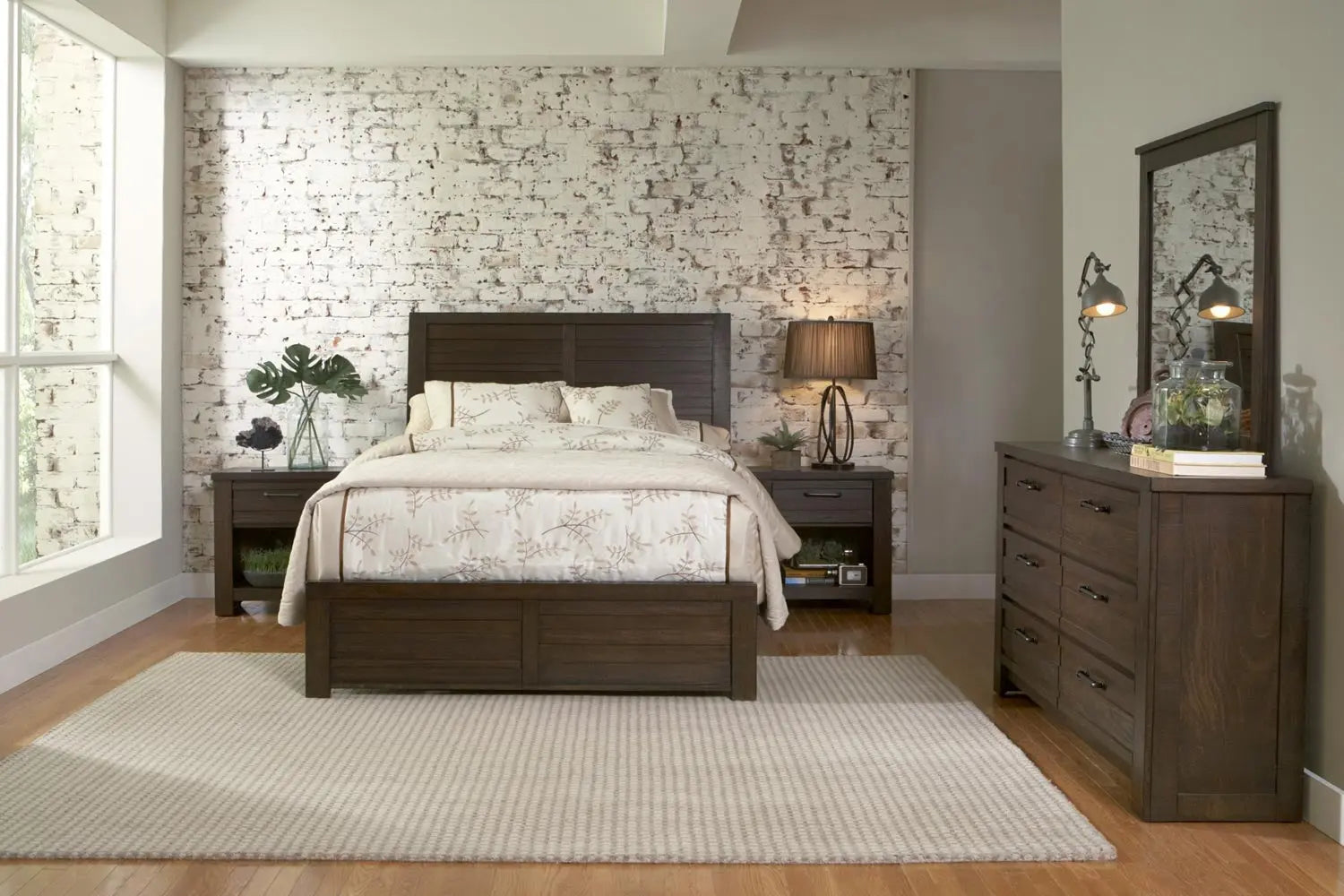 608628612:Ruff Hewn Panel Bed in Brown, Queen, Image 3