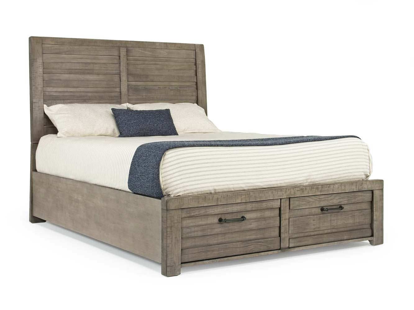 RUFGRYQSB:Ruff Hewn Panel Bed w/ Storage in Gray, Queen, Image 1