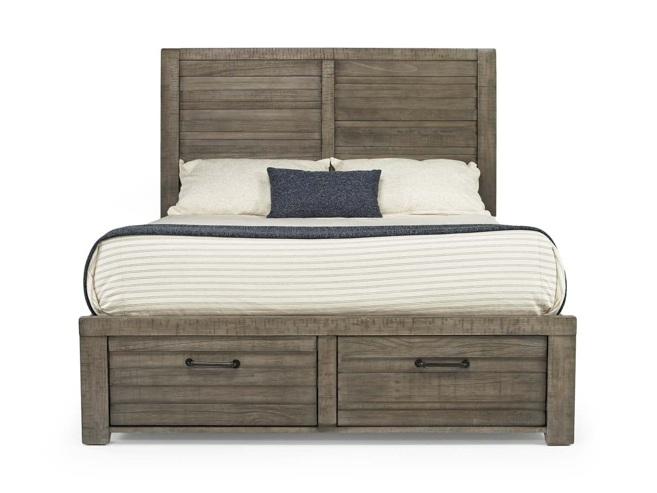 RUFGRYQSB:Ruff Hewn Panel Bed w/ Storage in Gray, Queen, Image 2