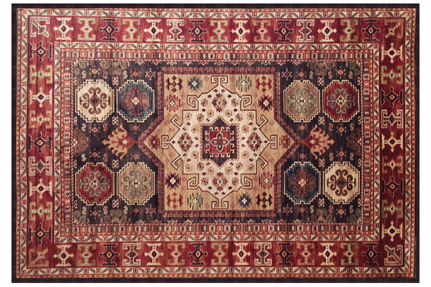 029808903:Sonoma Rug in Chocolate & Red, 5 x 8, Image 1