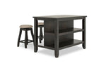 337256973:Stone Counter Height Stool in Charcoal, Upholstered, Swivel, Image 2