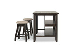 337256973:Stone Counter Height Stool in Charcoal, Upholstered, Swivel, Image 3