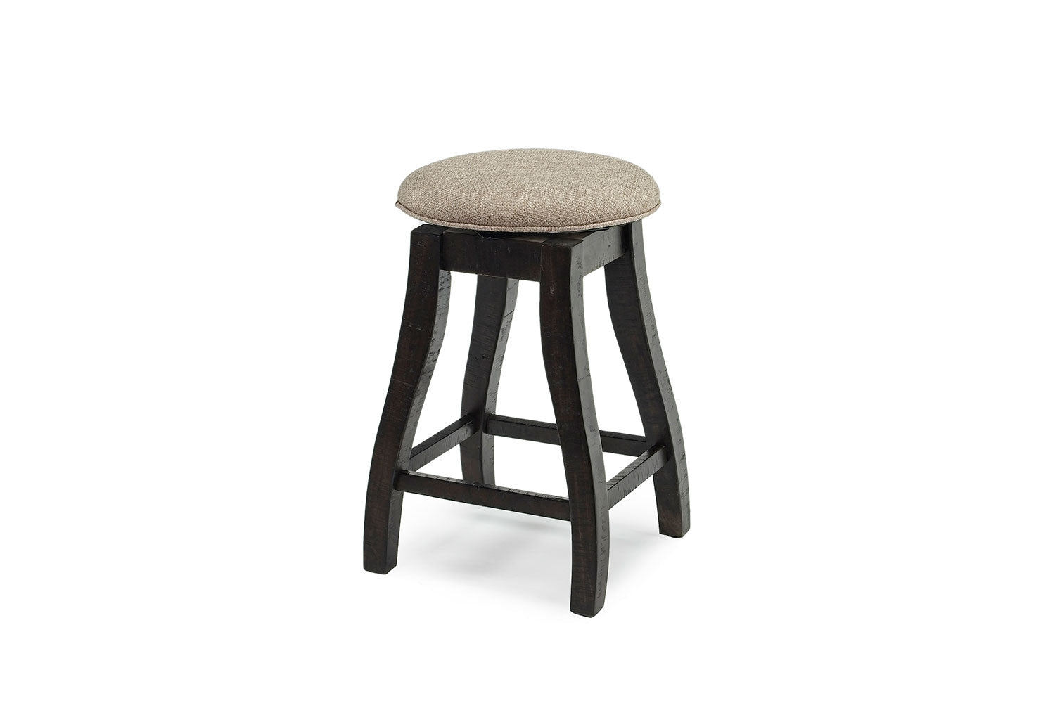 337256973:Stone Counter Height Stool in Charcoal, Upholstered, Swivel, Image 1