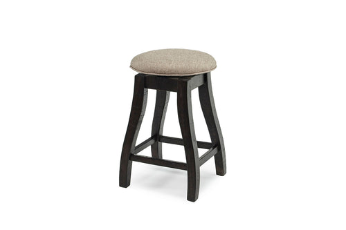 337256973:Stone Counter Height Stool in Charcoal, Upholstered, Swivel, Image 1