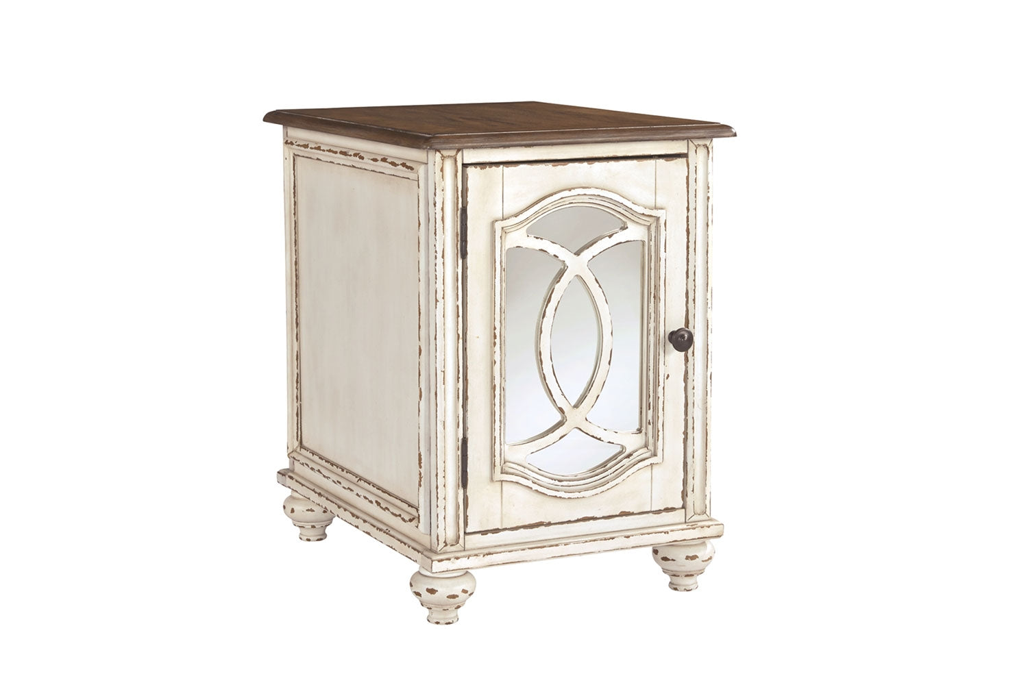 281948431:Realyn Chairside Table in White & Brown, Image 1