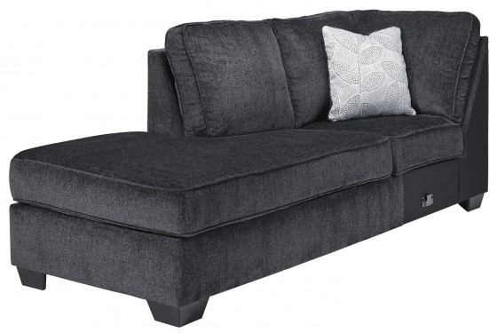 Altari 1 Arm Chaise In Slate Left Facing Mor Furniture