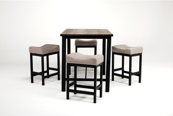 Rustic Counter Height Dining Table 4 Stools In Walnut Mor