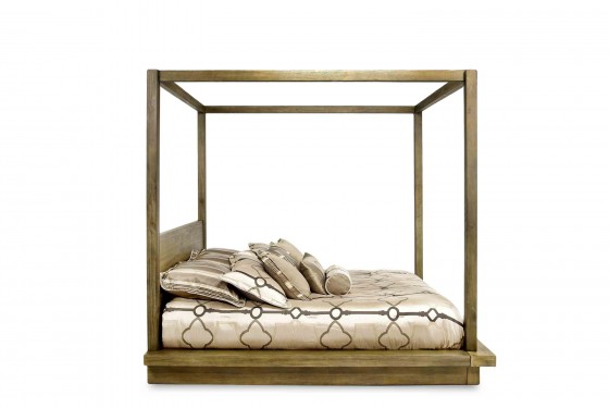 Melbourne Canopy Bed In Brown California King Mor Furniture