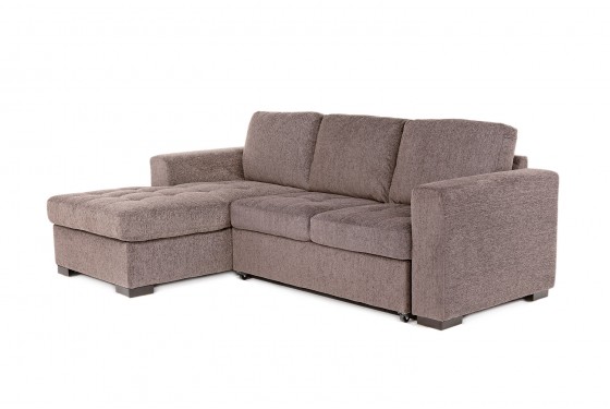 Claire Full Pullout Sofa Chaise In Gray Left Facing Mor Furniture