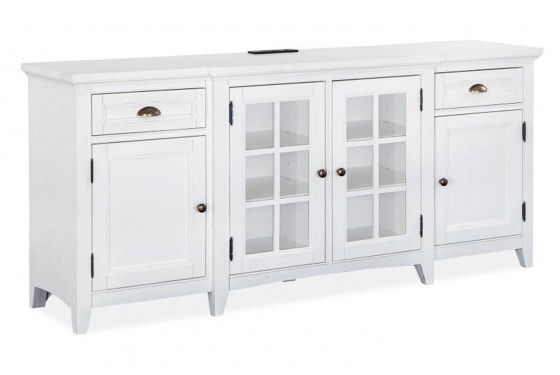 Bay Creek Media Console in White, 70 Inch | Mor Furniture