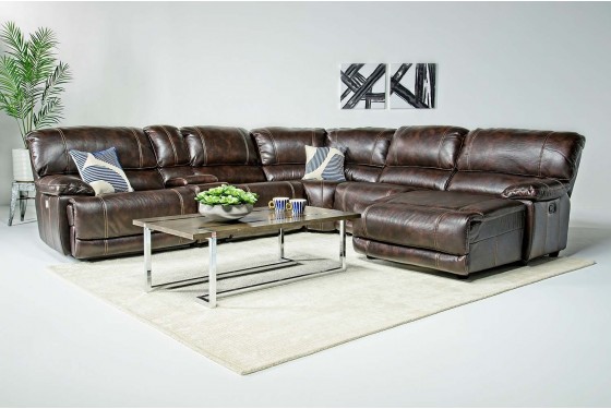 Azul Air Sectional Living Room In Brown Mor Furniture