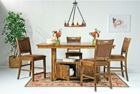 Cannon Valley Adjustable Counter Height Table Dining Room In Brown