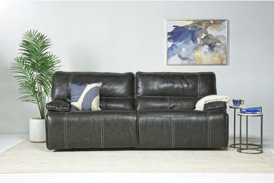 Sofia 3 Power Leather Sofa In Gray Mor Furniture