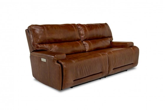 Oslo 3 Power Sofa In Brown Leather Mor Furniture