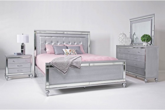 Valentino Silver Bedroom Furniture Set Mor Furniture