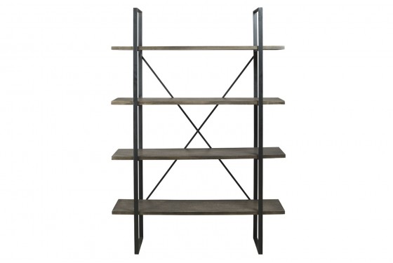 Gilesgrove Tall Bookcase in Black & Gray | Mor Furniture