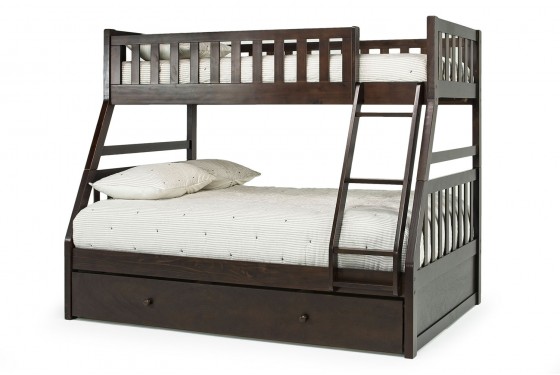 Hayden Twin Over Full Bunk Bed With Trundle In Espresso Mor