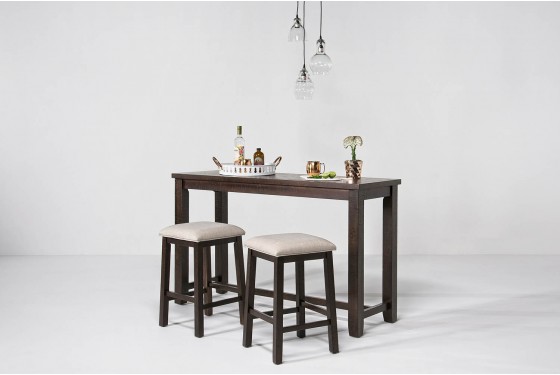 Jax Sofa Bar Table W Stools In Brown Mor Furniture