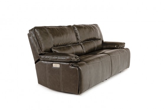 Sofia 3 Power Leather Sofa In Gray Mor Furniture