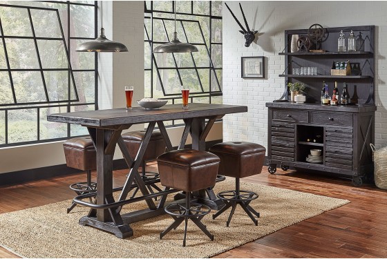 Tap Room Bar Height Dining Table in Dark Brown | Mor Furniture