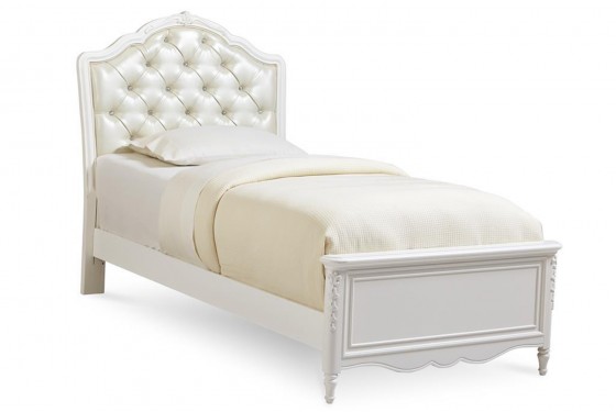Sweetheart Upholstered Twin Bed In White Mor Furniture Sweetheart Upholstered Twin Bed In