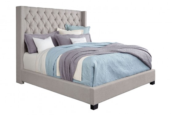 Westerly Upholstered Bed In Gray Queen Mor Furniture