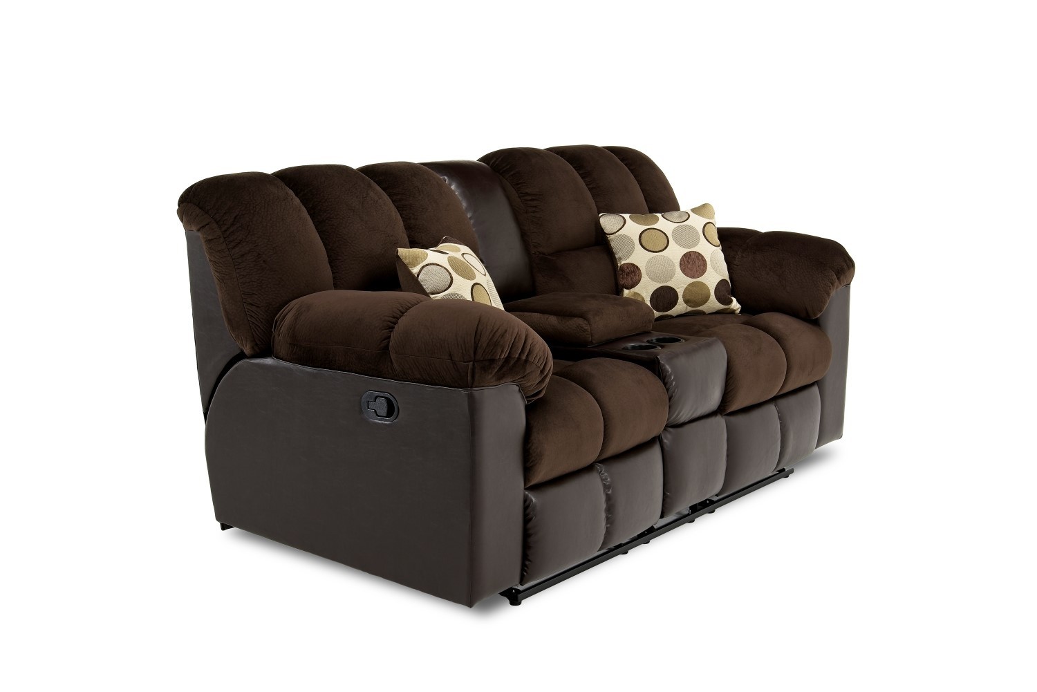 Fountain Reclining Console Loveseat in Chocolate Mor Furniture