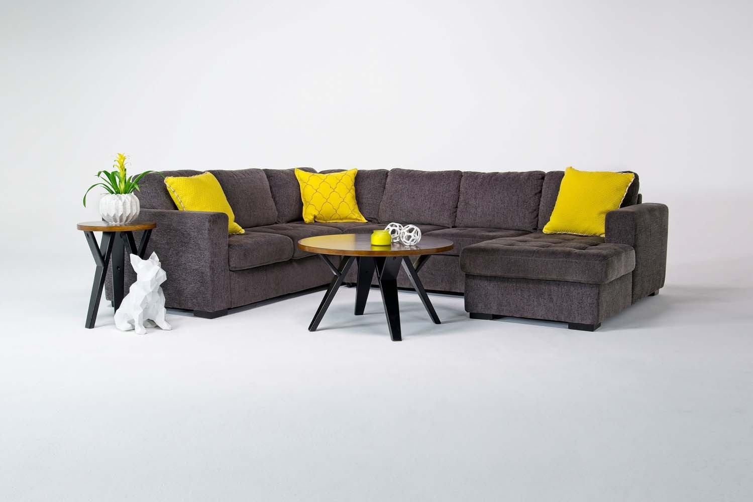 Claire Sectional Living Room In Gray Mor Furniture For Less Claire Sectional Living Room In Gray Media Image 1