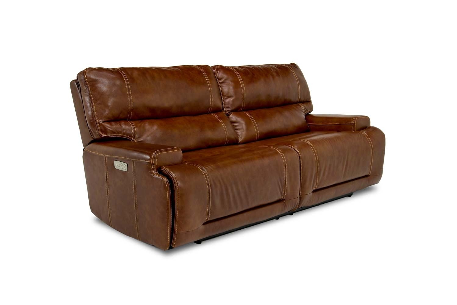 Oslo 3 Power Sofa in Brown Leather Mor Furniture