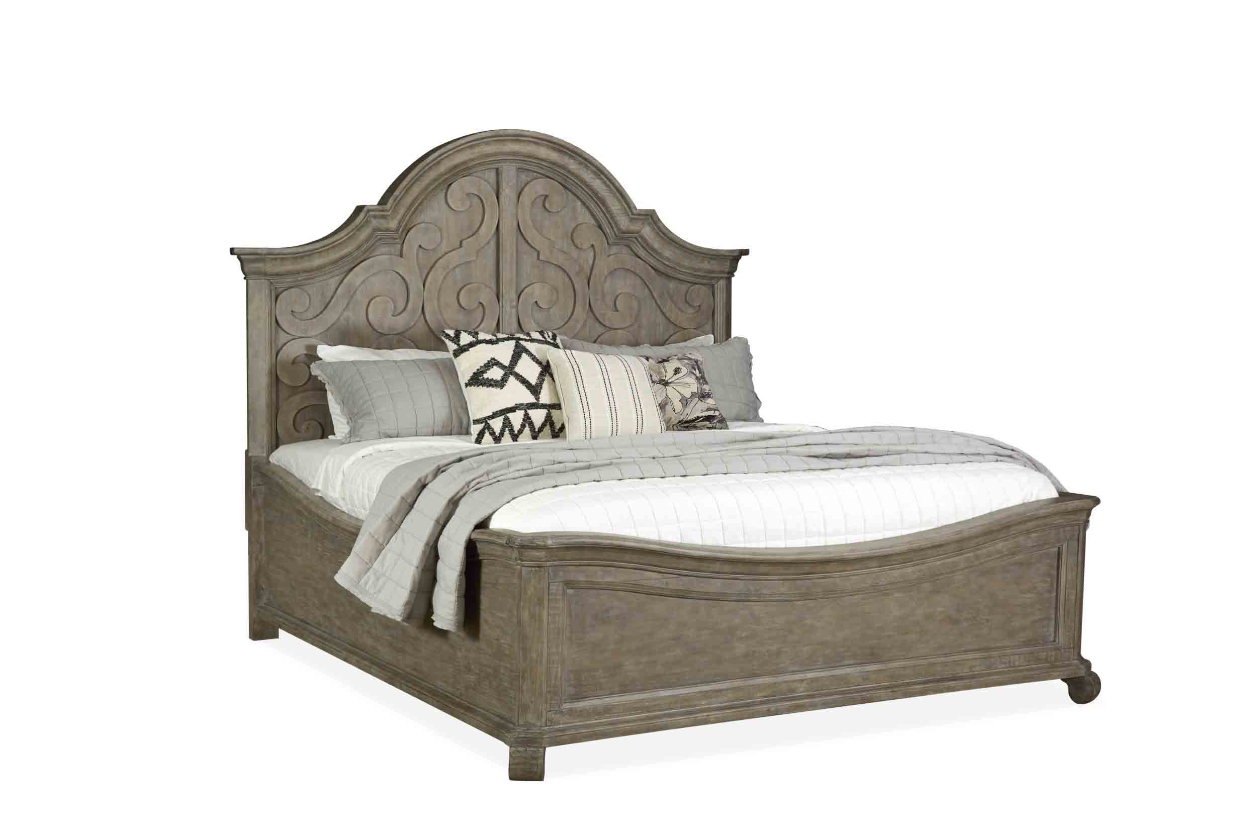 Bellamy Shaped King Bed In Light Gray Mor Furniture For Less Bellamy Shaped King Bed In Light Gray A Image 1