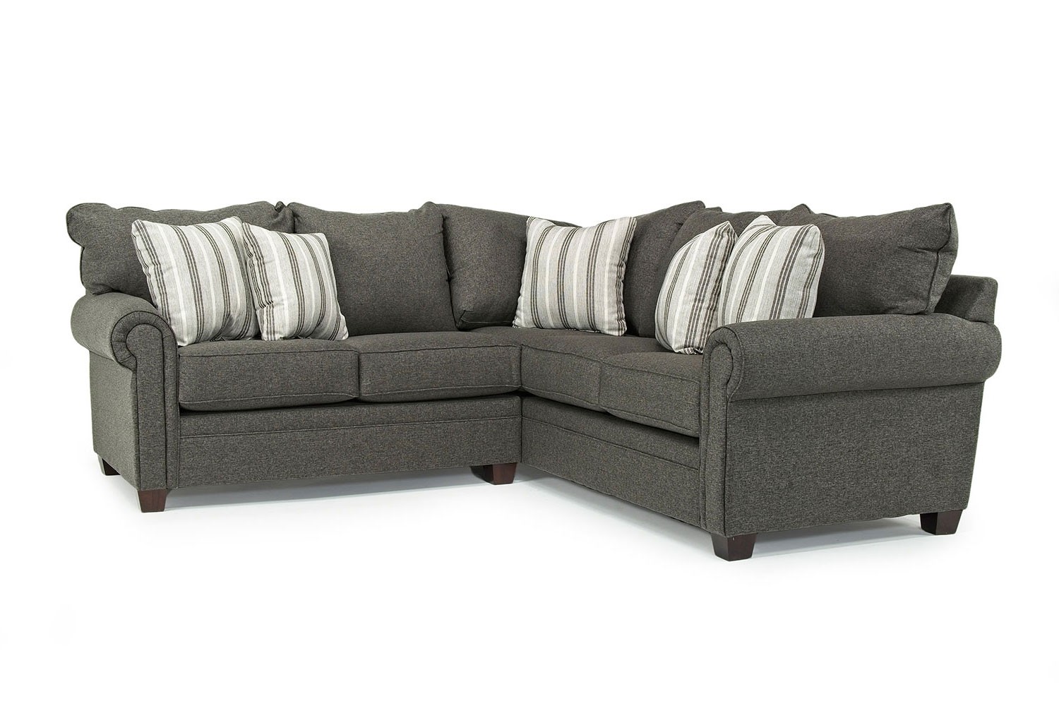Cordoba Tux Loveseat Sectional in Charcoal, Right Facing Mor Furniture