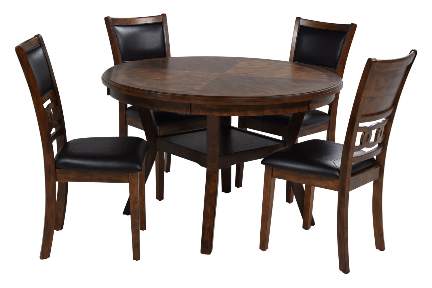 Gia Round Table With 4 Chairs In Light Brown Mor Furniture For Less