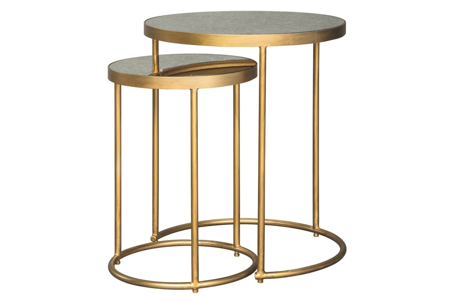 Mejaci Nesting Table in Gold, Set of 2 Mor Furniture