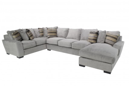Modern Grey Bonded Leather Sectional Modular Sofa Set 6pcs Soflex