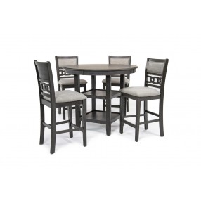 Gia Round Table With 4 Chairs In Gray Mor Furniture - Gia Gray 5 Piece Round Counter Height Dining Room Set Gia Round Table With 4 Chairs In Gray Mor Furniture - Gia Gray 5 Piece Round Counter Height Dining Room Set