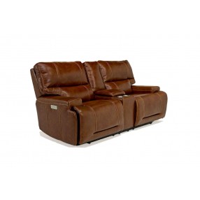 Oslo 3 Power Sofa In Brown Leather Mor Furniture